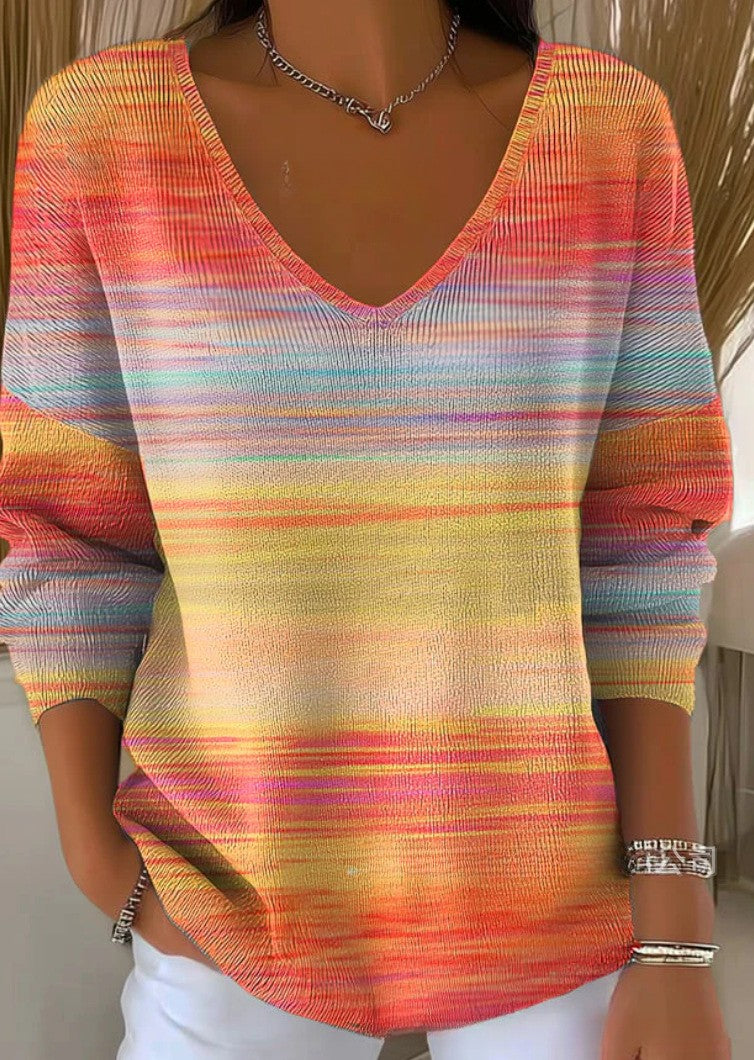 ELENA | Chic V-Neck Knit Top