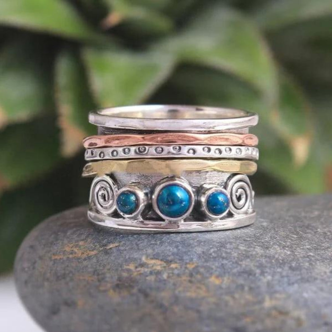 Bohemian Ring with Sapphire