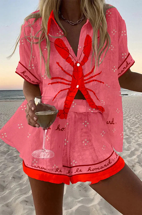 Pallina™ | Short Beach Set in Lobster Pink
