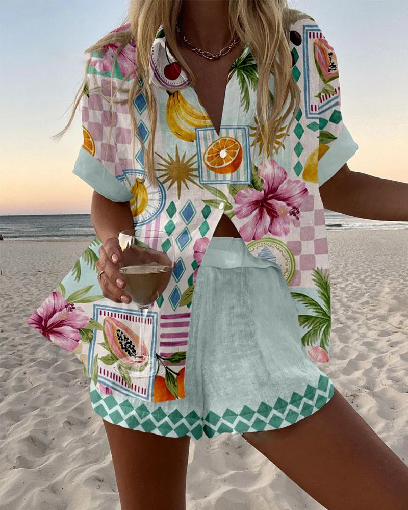 Maevin™ | Short Beach Set with Fruit Print
