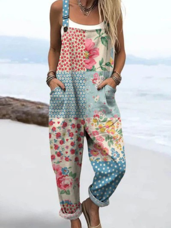 Floral Patchwork | Wide Leg Jumpsuit