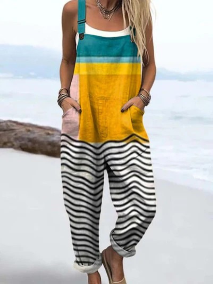 Geometric Pattern Art | Wide Leg Jumpsuit
