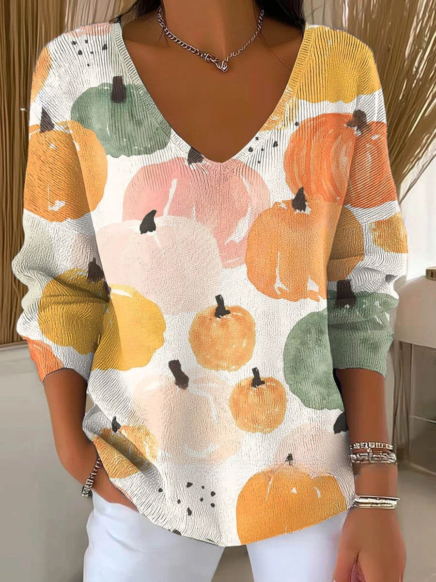 Olivia | Elegant V-Neck Knit Sweater
