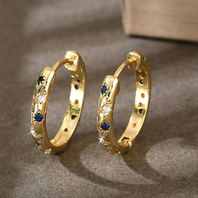 Vintage gold and sparkling earrings
