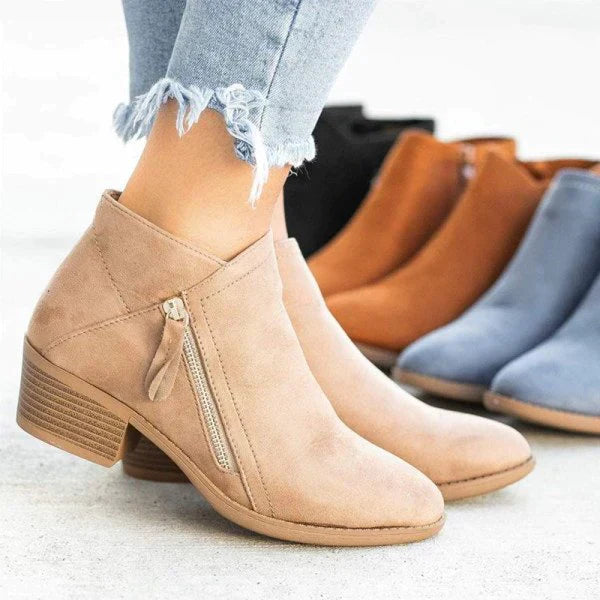Livia™ - Chic Suede Ankle Boot