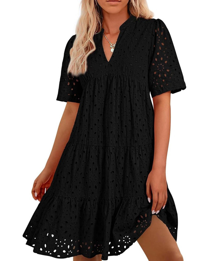 Pink Lace Ruffled Mini