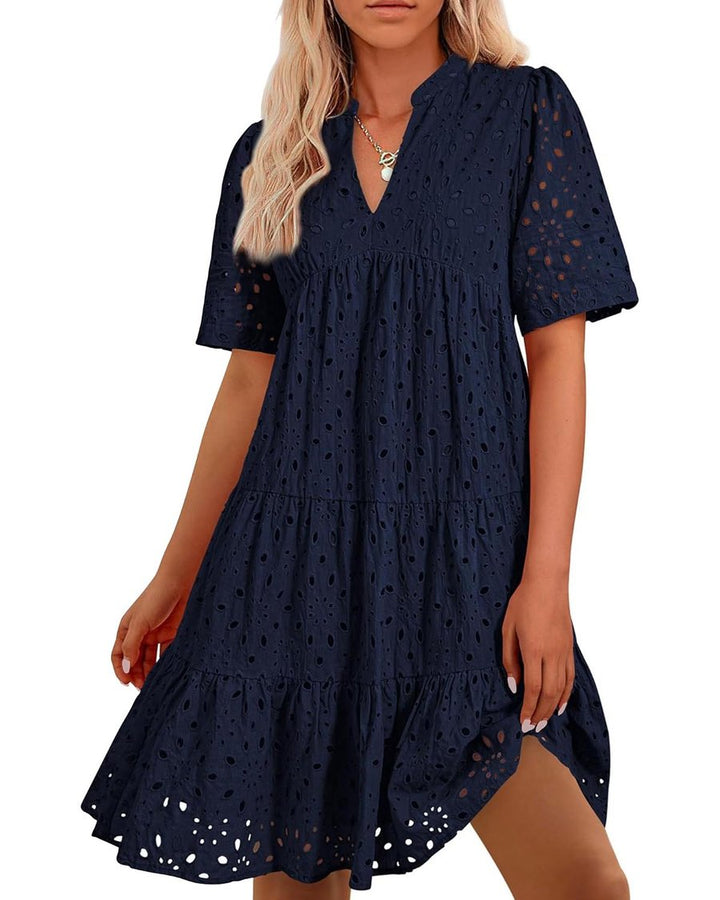 Pink Lace Ruffled Mini
