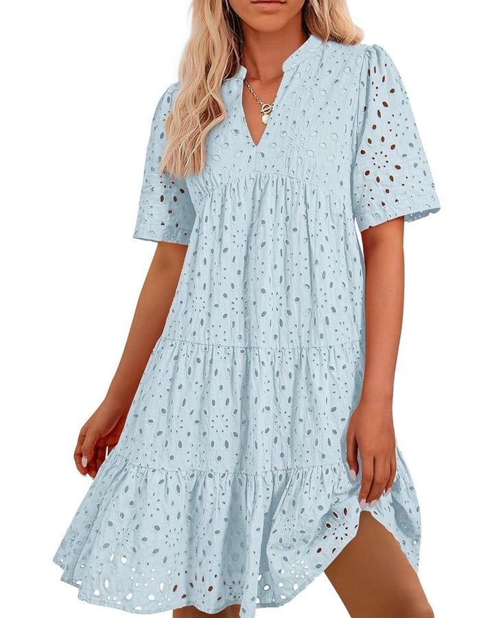 Pink Lace Ruffled Mini