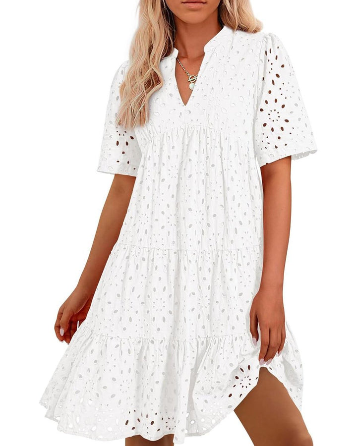 Pink Lace Ruffled Mini