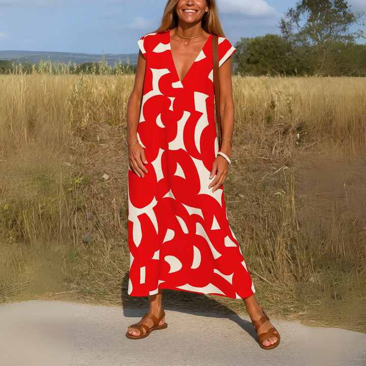 Valérie | Fluid Dress with V-neck