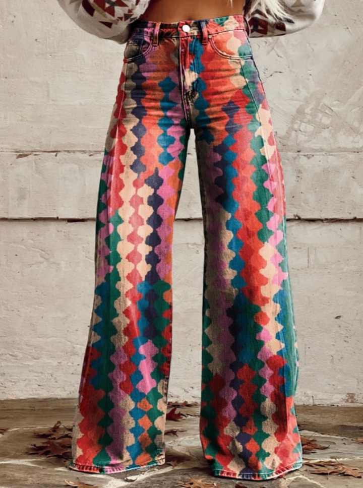 VINTAGE VIBES | Elegant Bohemian Wide-Leg Pants