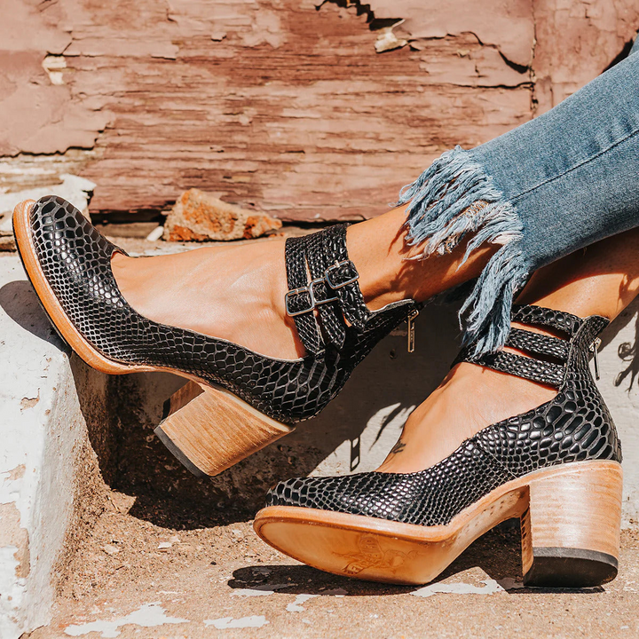 Sophia™ | Vintage Leather Block Heel