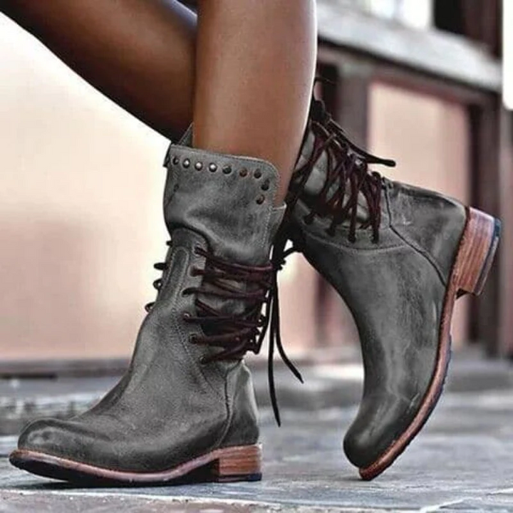 Lyla™ - Vintage Studded Ankle Boots