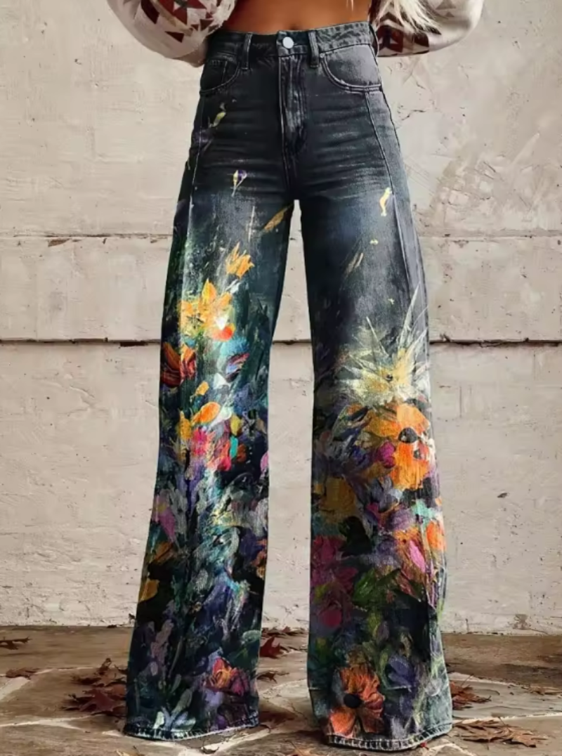 RETRO VIBES | Elegant Bohemian Wide-Leg Pants