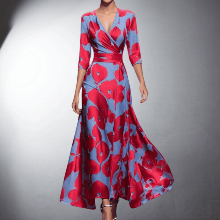Giulia | Long Evening Dress with Floral Patterns