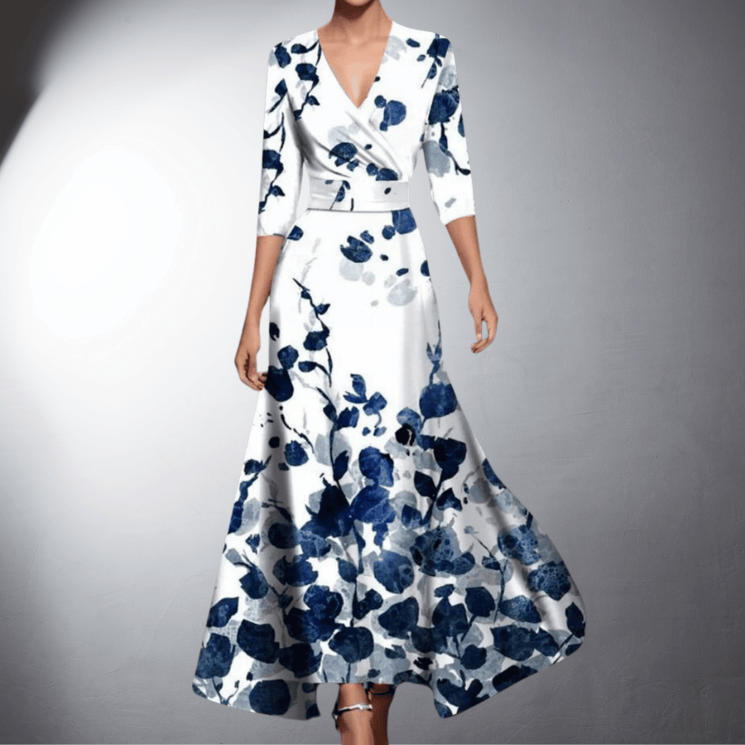 Giulia | Long Evening Dress with Floral Patterns