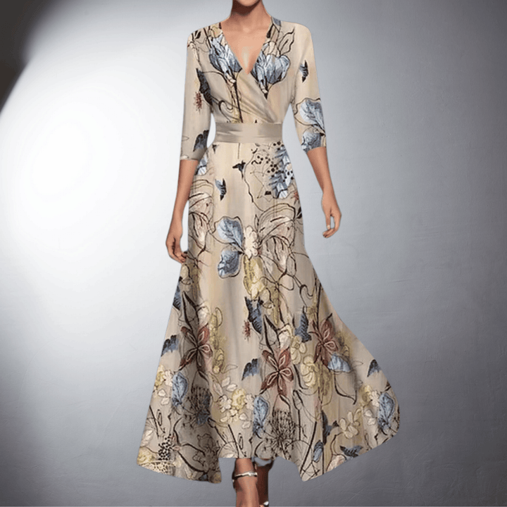 Giulia | Long Evening Dress with Floral Patterns