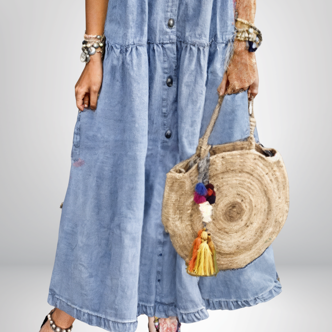 Mika - Soft Buttoned Denim Dress