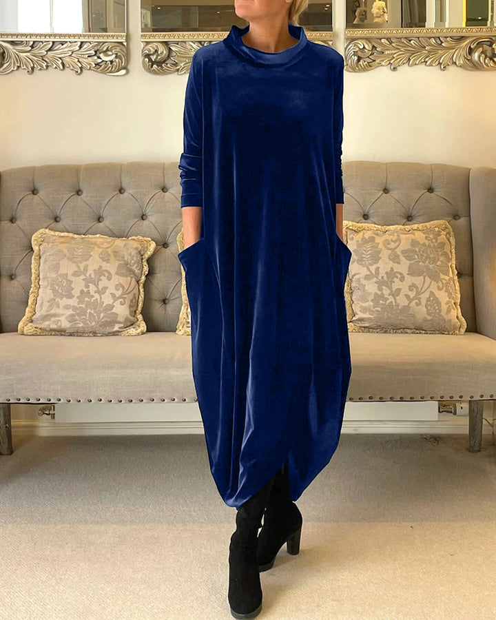 Sienna™ - Elegant Velvet Pocketed Autumn Dress