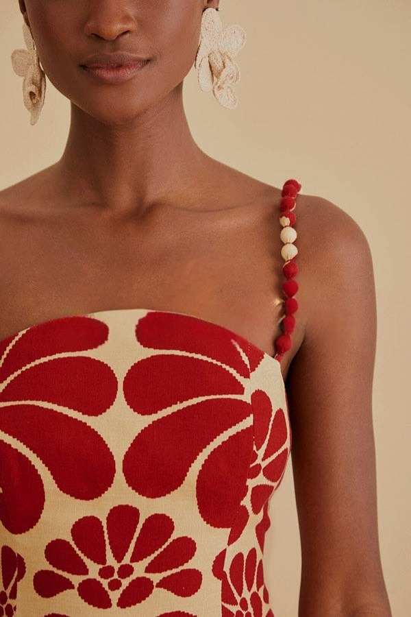 Vivid Dreams Unique Ethnic Print Slip Midi Dress