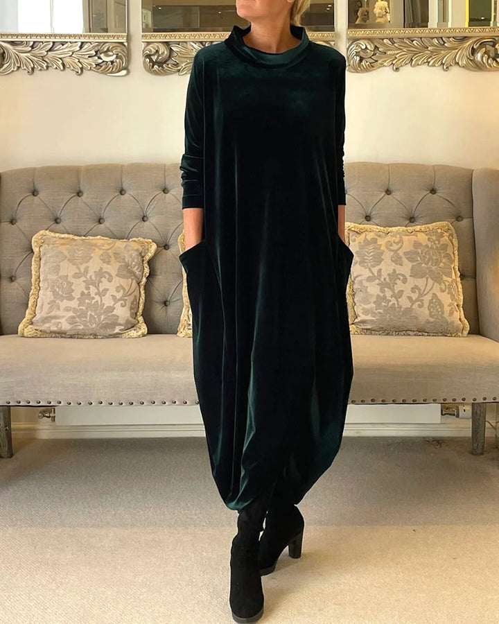Sienna™ - Elegant Velvet Pocketed Autumn Dress