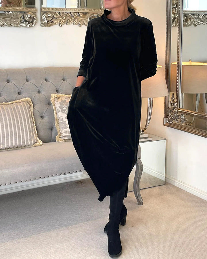Sienna™ - Elegant Velvet Pocketed Autumn Dress