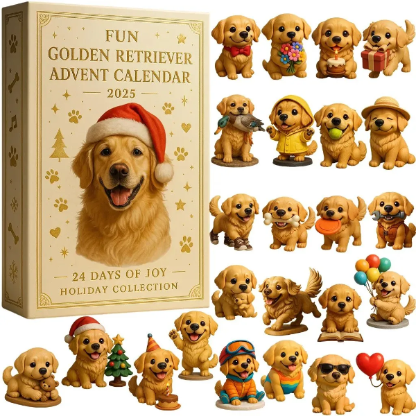 🎄 Funny Golden Retriever Advent Calendar 2025 🐾🐶✨
