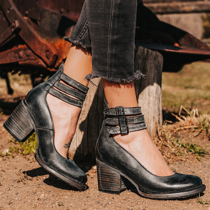 Sophia™ | Vintage Leather Block Heel
