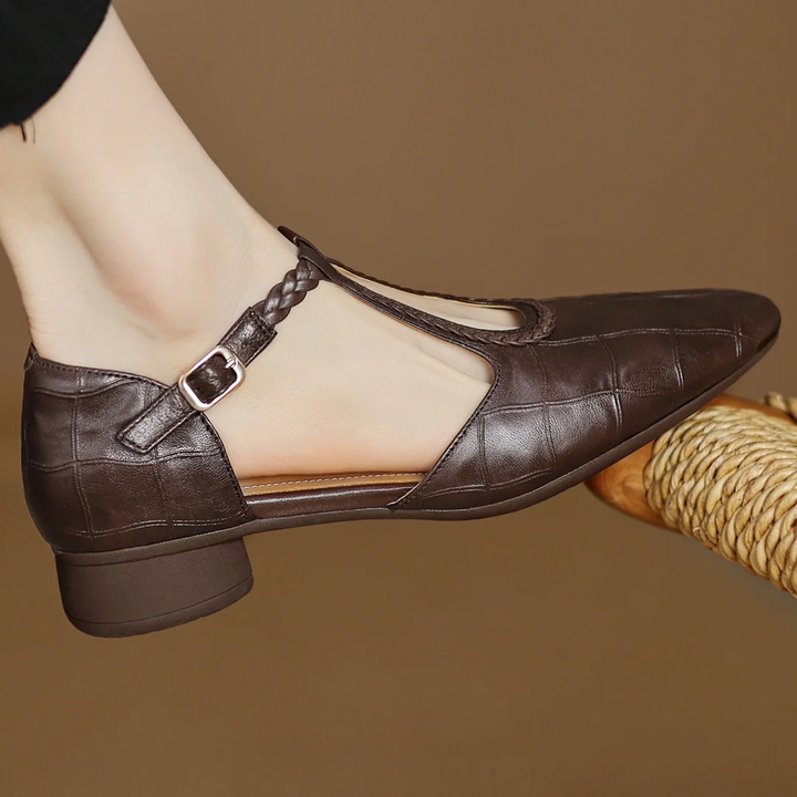 Sate Leather Mary Janes