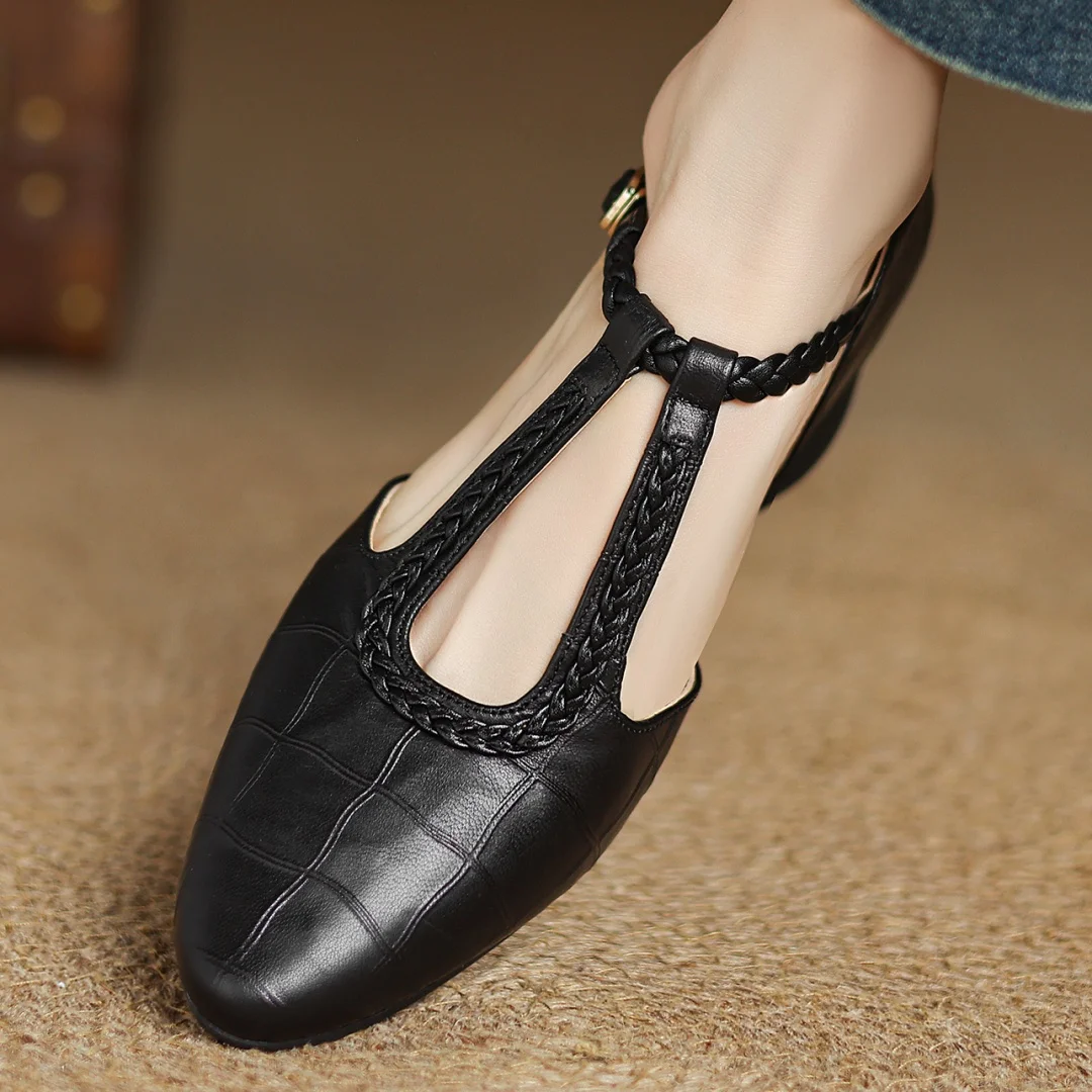 Sate Leather Mary Janes