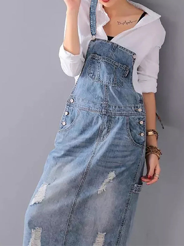Harper™ - Vintage Denim Overall Dress