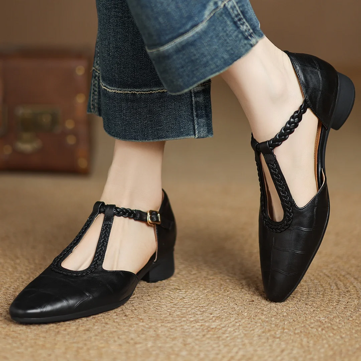 Sate Leather Mary Janes