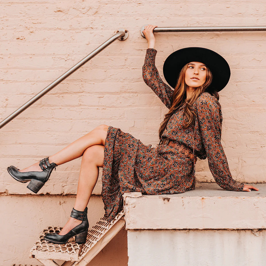 Sophia™ | Vintage Leather Block Heel