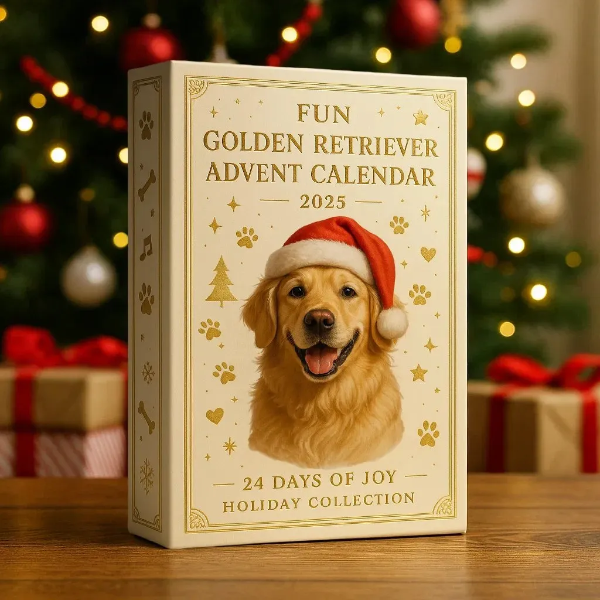 🎄 Funny Golden Retriever Advent Calendar 2025 🐾🐶✨