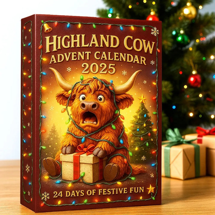 🐮 Highland Cattle Advent Calendar 2025 🎄✨ – Handmade 3D Figure with Highland Cattle (24 pieces)