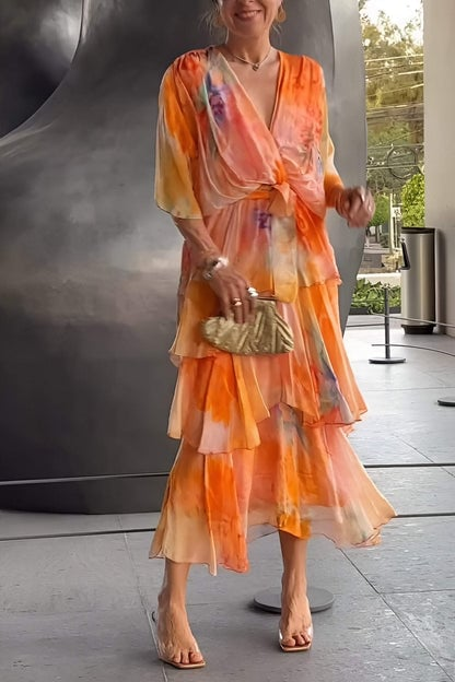 Celeste Flow Chiffon Dress