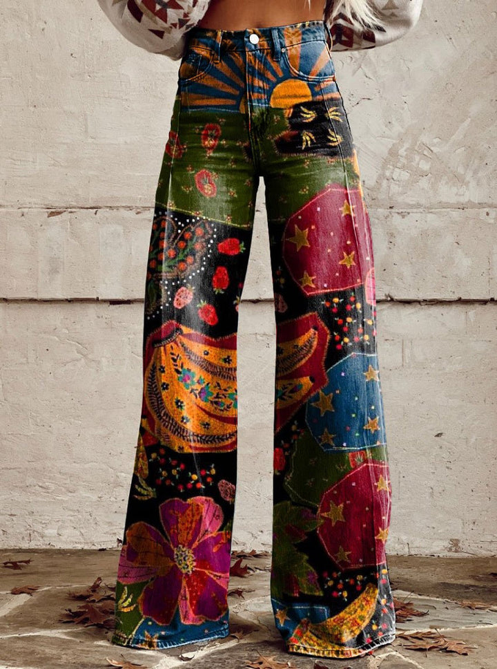 BOHO VIBRANCE | Vintage-Inspired Wide-Leg Trousers