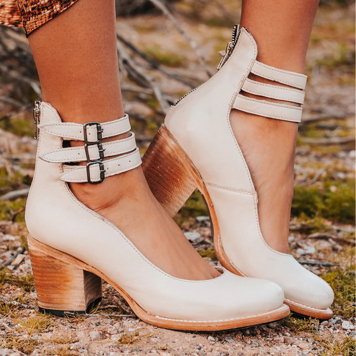 Sophia™ | Vintage Leather Block Heel
