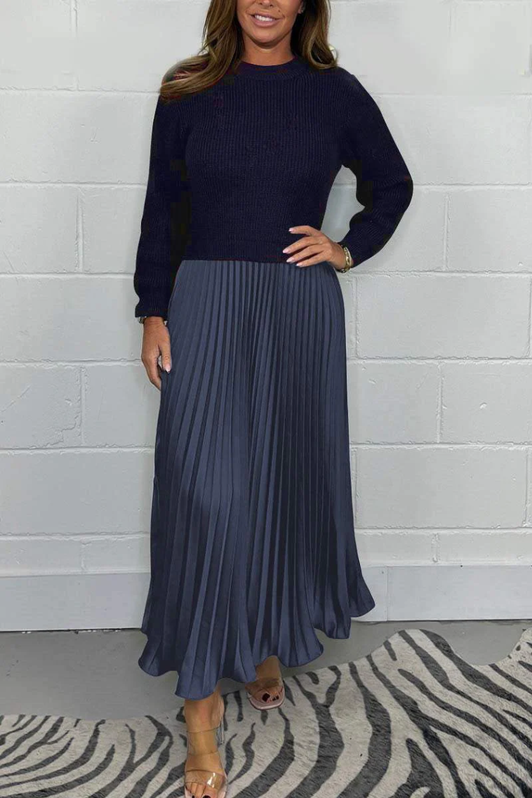 Luna™ Elegant Pleated Two-Piece Dress