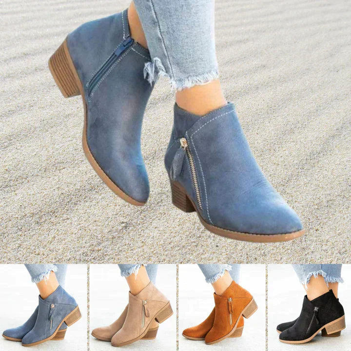 Livia™ - Chic Suede Ankle Boot