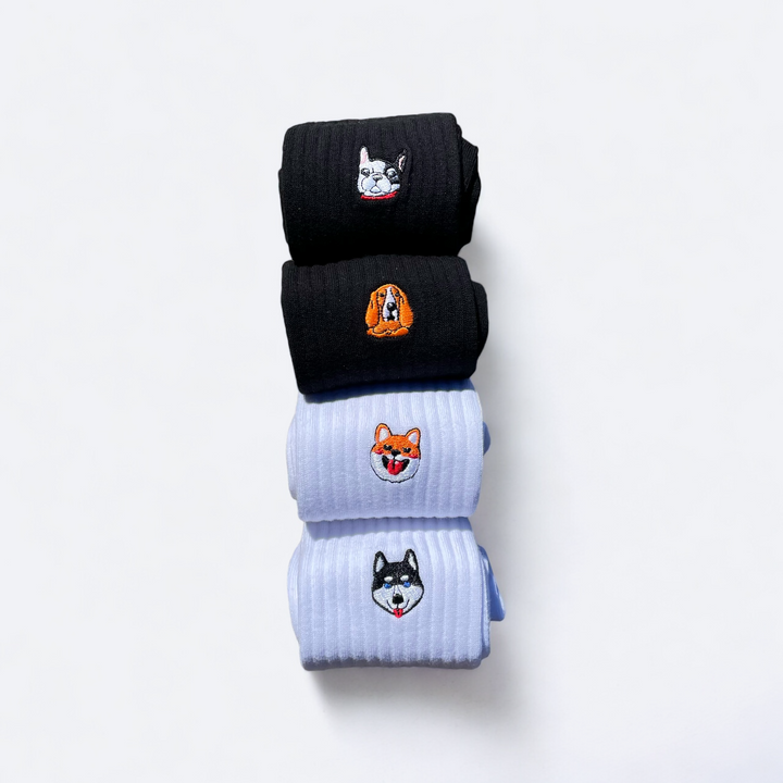 Dogs Crew 4-pack White & Black
