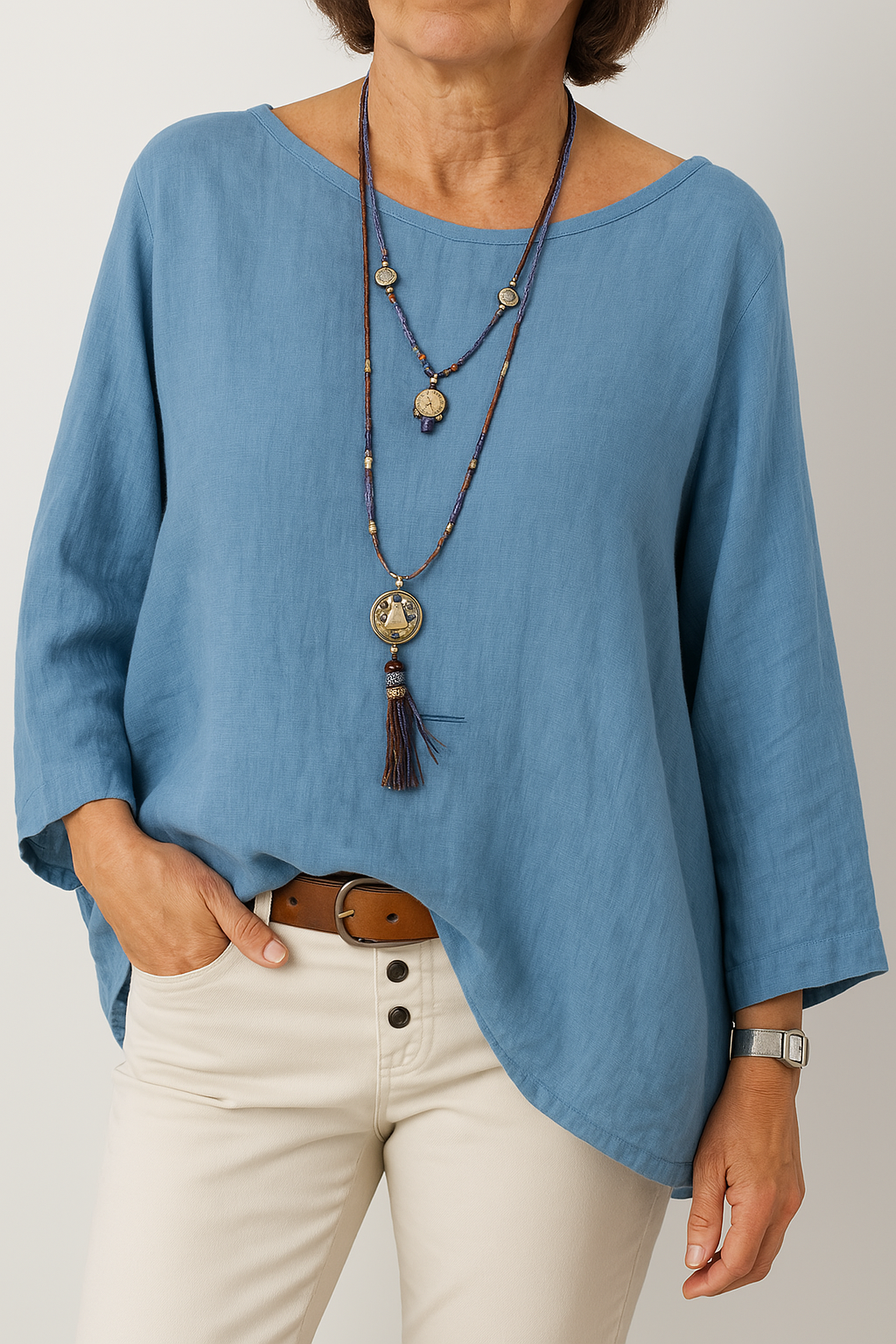 Soléa | Oversized Coastal Breeze Cotton-Linen Tunic