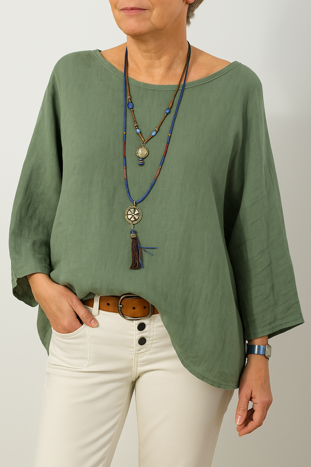 Soléa | Oversized Coastal Breeze Cotton-Linen Tunic