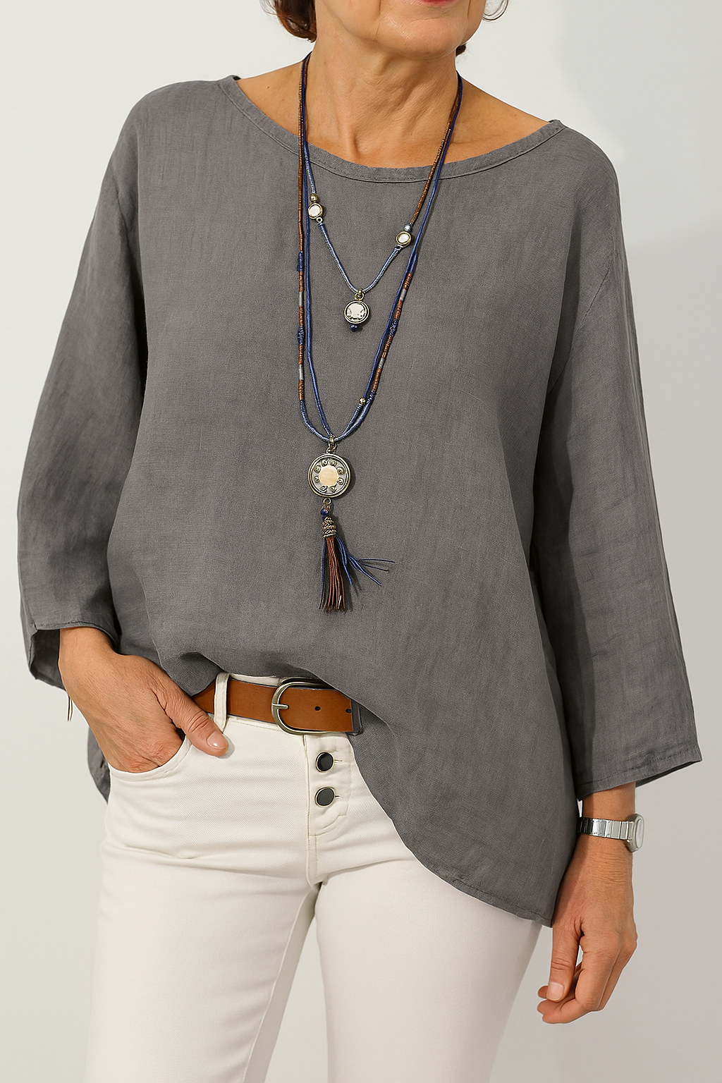 Soléa | Oversized Coastal Breeze Cotton-Linen Tunic