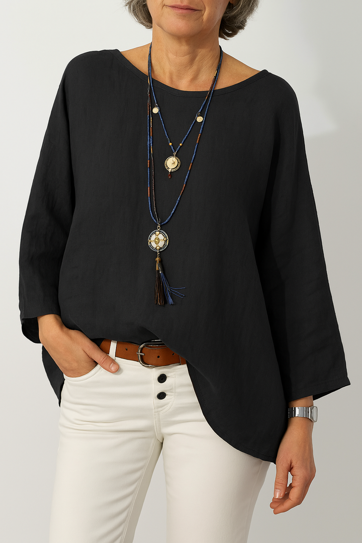 Soléa | Oversized Coastal Breeze Cotton-Linen Tunic