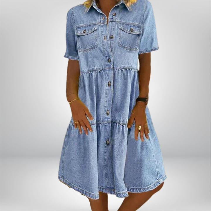 Amy - Boho Denim Dress