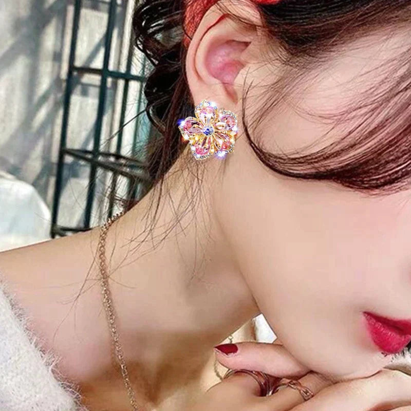 Multicolored Zirconia Earrings in Silver