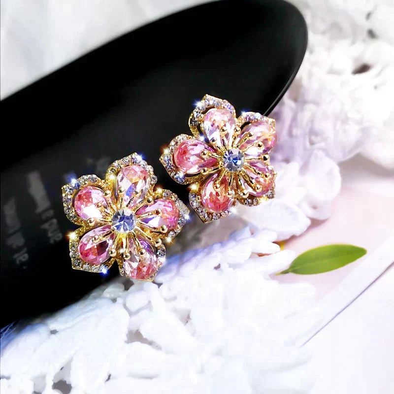 Multicolored Zirconia Earrings in Silver