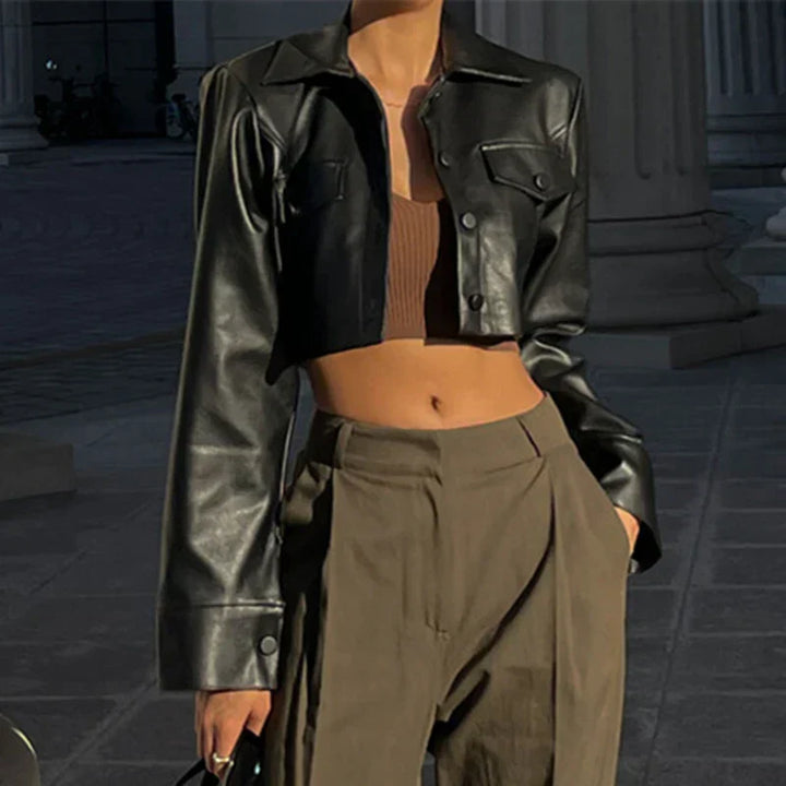 Éloise™ | Elegant Faux Leather Jacket