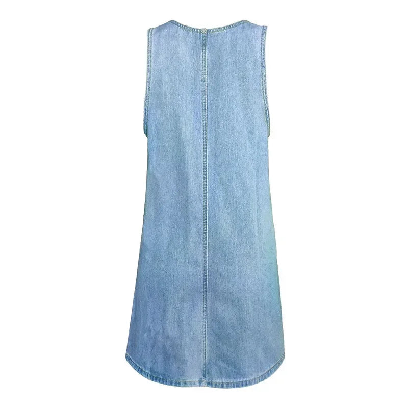 Sandy - Practical Light Denim Dress